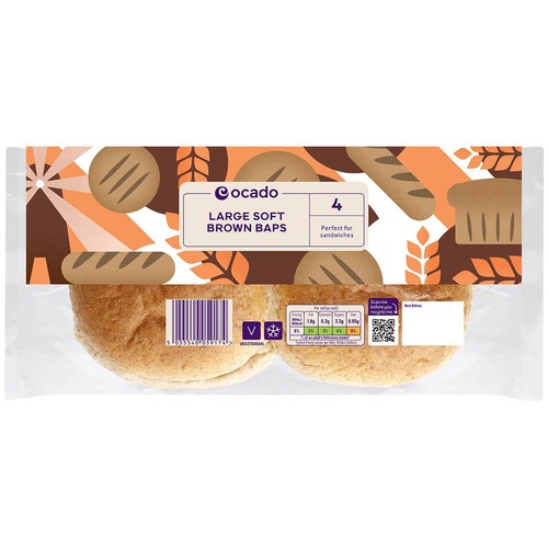 Ocado Large Soft Brown Baps