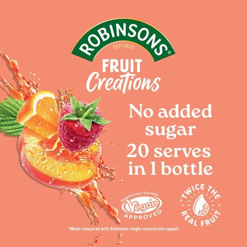 Robinsons Fruit Creations Peach & Raspberry No Added Sugar