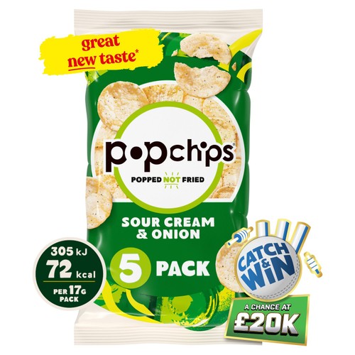 popchips Sour Cream & Onion Multipack Crisps