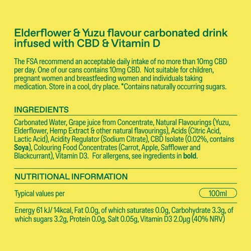 Goodrays CBD Drinks - Elderflower & Yuzu