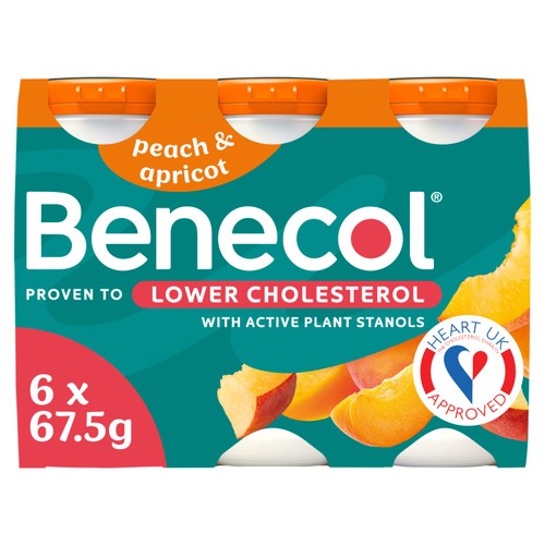 Benecol Cholesterol Lowering Yoghurt Drink Peach & Apricot No Added Sugar