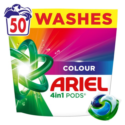 Ariel Colour 4in1 Pods Washing Liquid Capsules 50 Washes