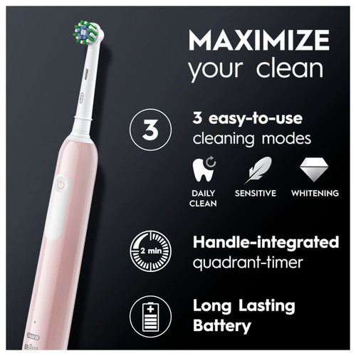 Oral-B Pro 1 3D White Pink  Electric Toothbrush + Travel Case