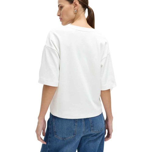 M&S Womens Pure Cotton Heavyweight V-Neck Top, Size 10, Soft White