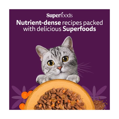 Whiskas 1+ Adult Wet Cat Food Superfoods with Poultry in Jelly 6x50g