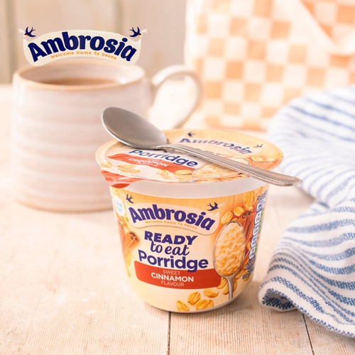 Ambrosia Ready to Eat Porridge Oat Cereal Pot Cinnamon