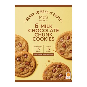 6 Milk Chocolate Chunk Cookies Frozen