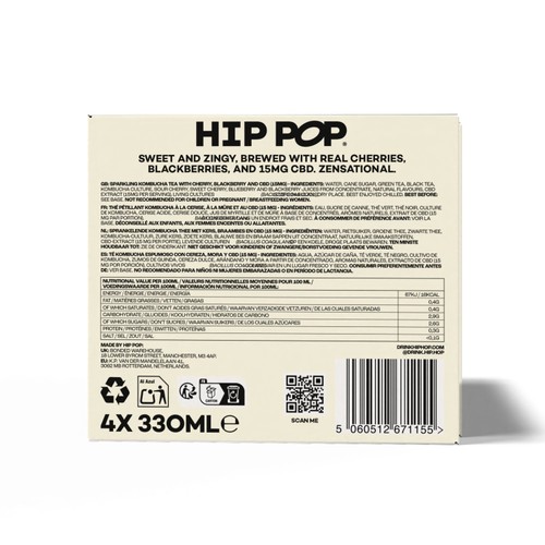 Hip Pop Cherry & Blackberry CBD Kombucha