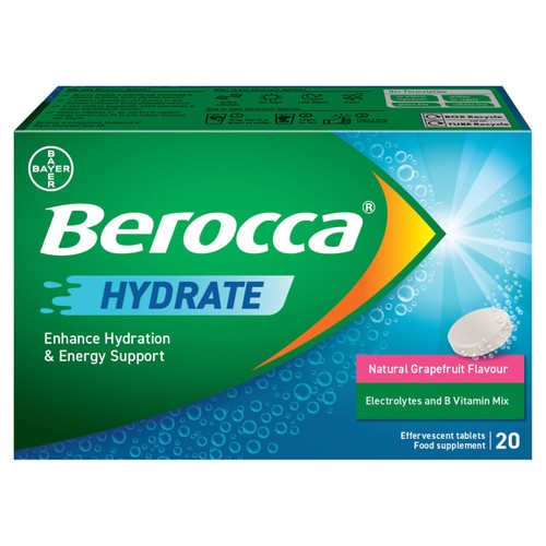Berocca Hydrate Grapefruit Effervescent Tablets