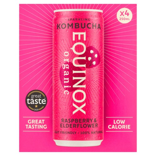 Equinox Organic Raspberry & Elderflower Kombucha