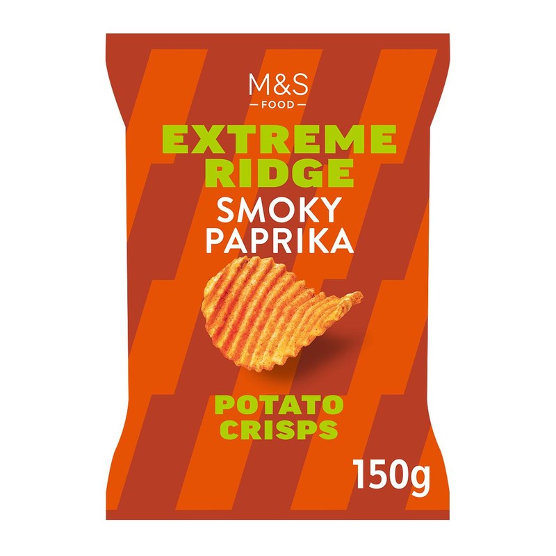 M&S Smoky Paprika Extreme Ridge Cut Crisps - Ocado