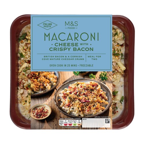 M&S Macaroni Cheese With Crispy Bacon Serves 2