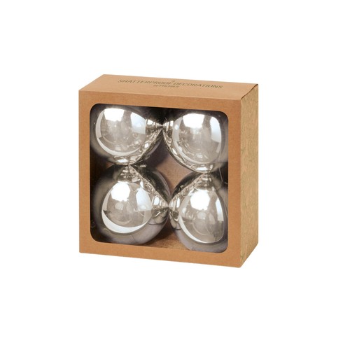 Silver Shatterproof Baubles