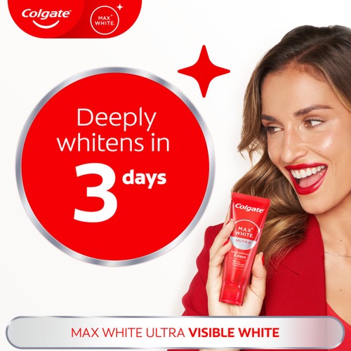Colgate Max White Ultra Active Foam At Home Teeth Whitening Toothpastee