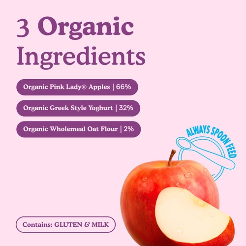 Little Freddie Organic Pink Lady Yoghurt Multipack Baby Food Pouch 6+ M