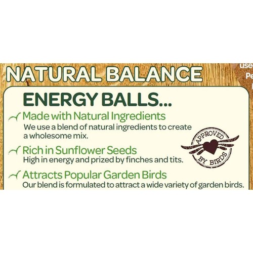 Peckish Natural Balance Energy Suet Fat Balls for Wild Birds