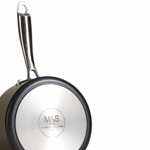 M&S Aluminium 16cm Non-Stick Saucepan, Black