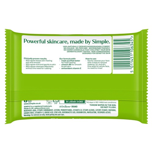 Simple Kind To Skin Cleansing Facial Wipes