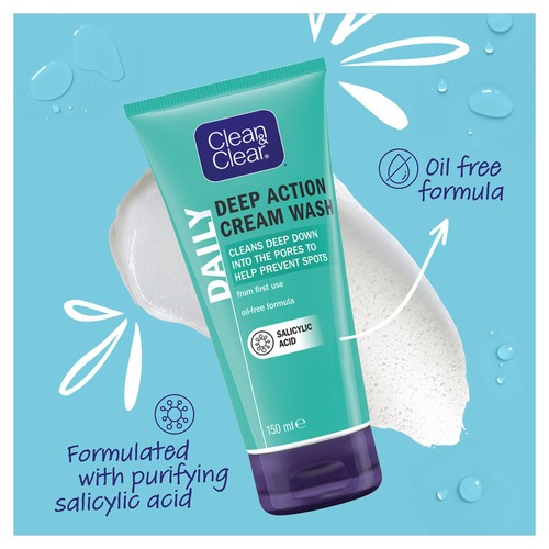 Clean & Clear Deep Action Oil Free Cream Face Wash