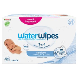 WaterWipes Baby Wipes Sensitive Newborn Plastic Free Wipes 540 Wipes