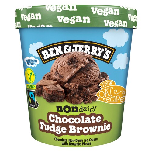 Ben & Jerry's Non Dairy Chocolate Fudge Brownie Vegan Ice Cream Tub