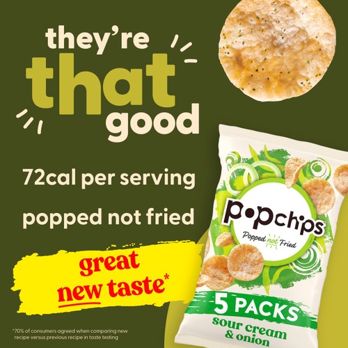 popchips Sour Cream & Onion Multipack Crisps