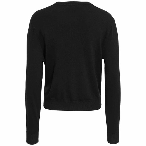 M&S Womens Crew Neck Button Front Cardigan, 10 Black