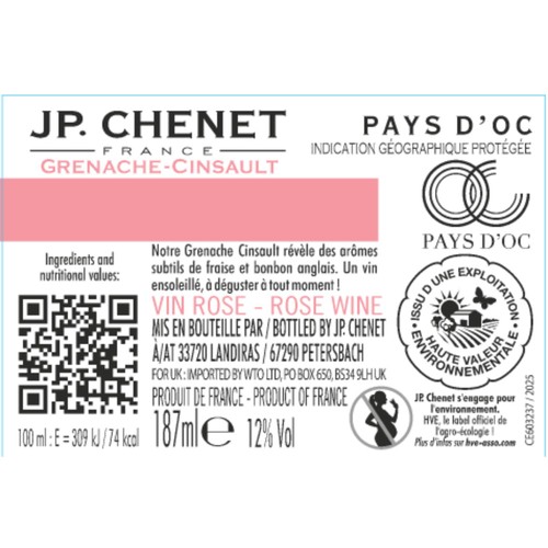 JP Chenet Grenache Cinsault IGP Pays D'Oc Mini