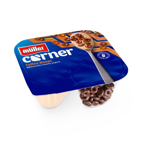 Muller Corner Toffee Yogurt with Chocolate Hoops