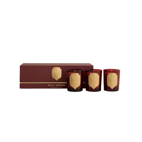 M&S Set of 3, Votive Christmas Joy Candles, Red Mix