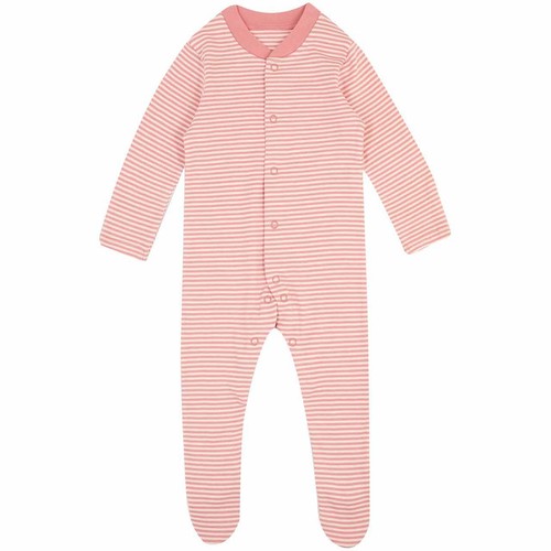 M&S Girls Organic Cotton Ditsy Sleepsuits, 18-24 Months, Pink/White