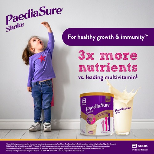 PaediaSure Shake, Vanilla Nutritional Supplement Powder, 1-10 Yrs