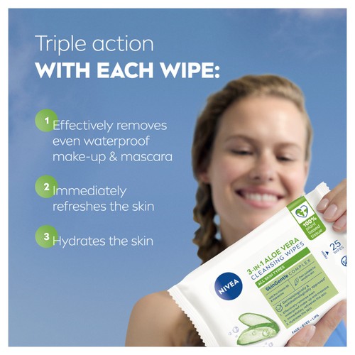 NIVEA Naturally Good Organic Aloe Vera Face Cleansing Wipes 