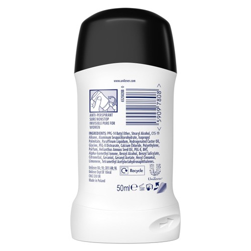 Sure Women Antiperspirant Deodorant Stick Nonstop Invisible Pure