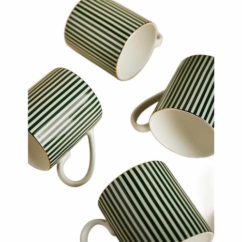 M&S Hampton Stripe Mugs, Green