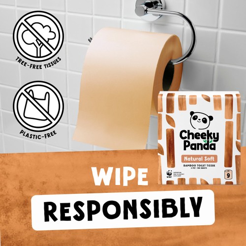 The Cheeky Panda Natural Colour Bamboo Toilet Tissue