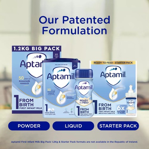 Aptamil 1 First Infant Baby Milk Formula Liquid Starter Pack Ready to Feed