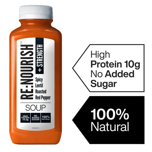 RENOURISH Strength Spicy Lentil & Pepper, High Protein & High Fibre Soup