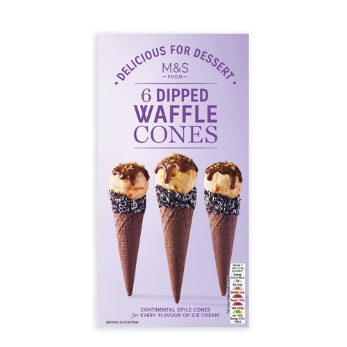 M&S 6 Dipped Waffle Cones