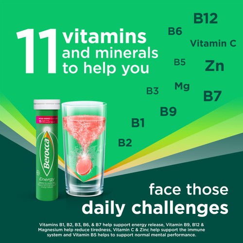 Berocca Mixed Berries Energy Vitamin Effervescent Tablets