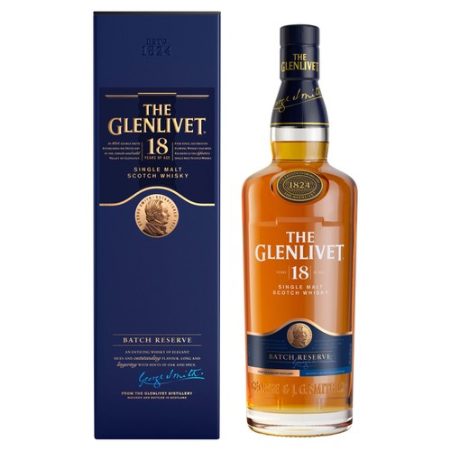 The Glenlivet 18 Year Old Single Malt Scotch Whisky With Giftbox