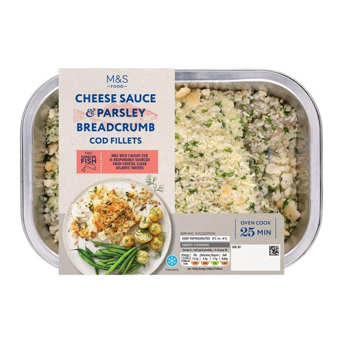 M&S Cheese Sauce & Parsley Breadcrumb Cod Fillets