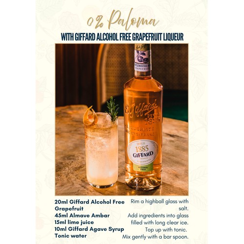 Giffard Alcohol-Free Pink Grapefruit Liqueur