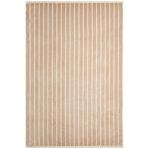 M&S Pure Cotton Carved Stripe Bath Towel, Natural