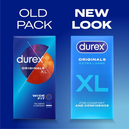 Durex Originals XL Condoms Extra Silicone Lube Wide Fit