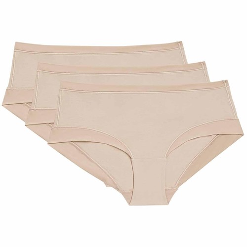 M&S Womens Flexifit Low Rise Shorts, 3 Pack, 12, Rose Quartz