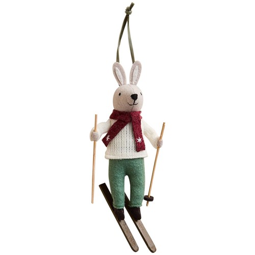 M&S Felt Skiing Rabbit, White Mix