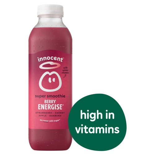 Innocent Berry Energise Super Smoothie, Strawberry & Cherry with Vitamins 