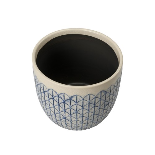 Burgon & Ball Collectors Indoor Pot 18cm Creme Geo