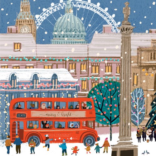 Snowy London Christmas Card Pack